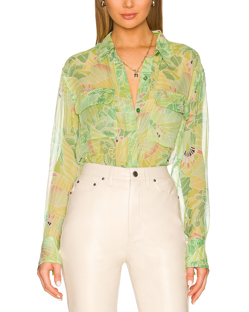 Equipment Silk Garden Multi Melanni Blouse Size M